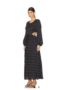 NWT Astr Black and White Polka Dot Cutout Maxi Dress